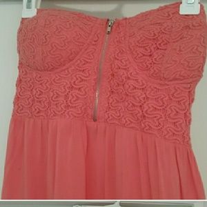 Wet seal strapless pink hi lo dress